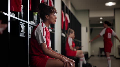 soccer team in locker room