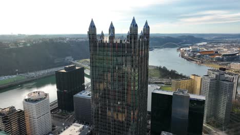 ppg, pittsburgh plate glass skyscraper building in downtown pittsburgh, pa