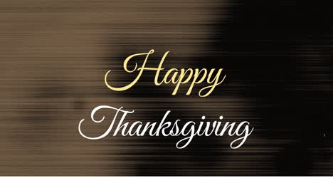 thanksgiving animation with elegant script on dark textured background