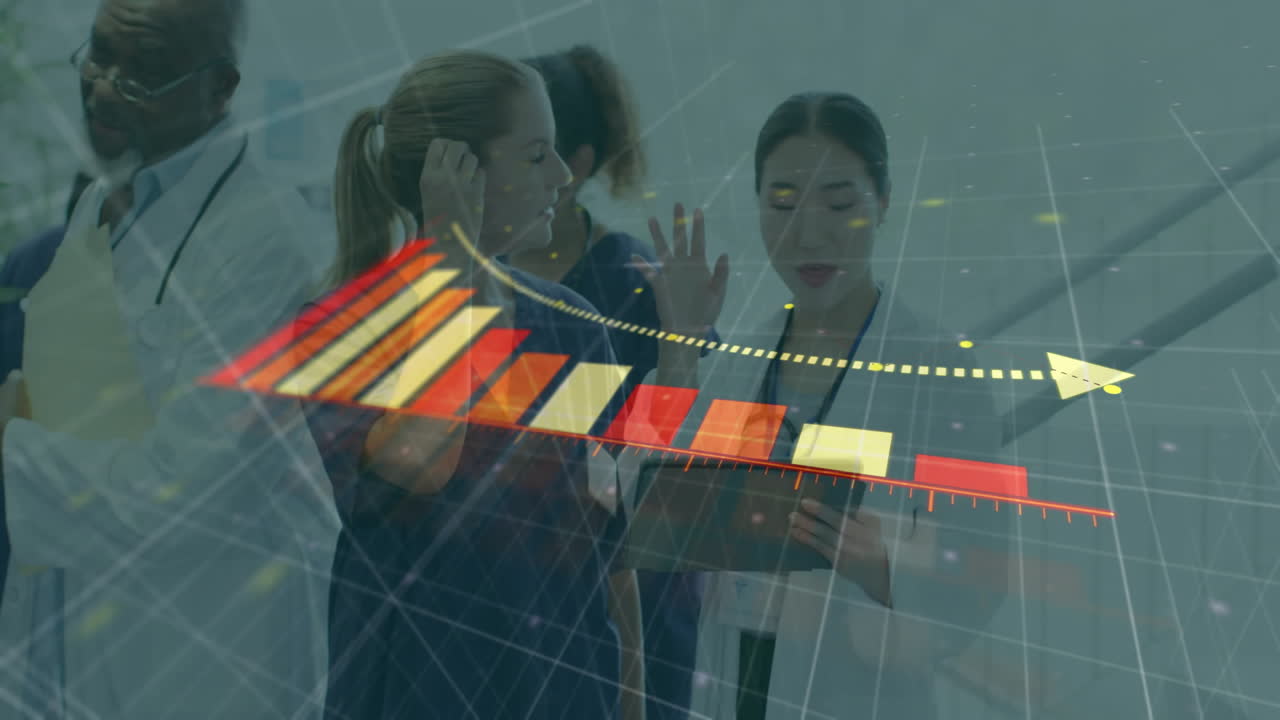 animación de las estadísticas y el procesamiento de datos sobre diversos médicos