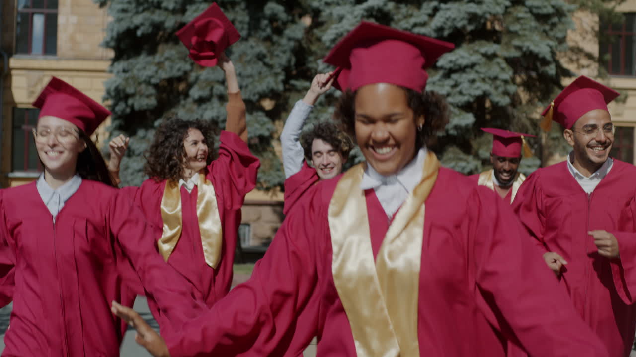 Happy Graduates Celebrating Graduation Day