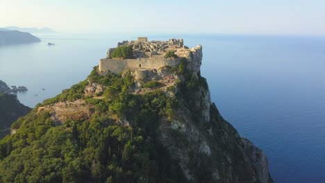 angelokastro greek hilltop castle spectacular landmark corfu aerial orbital