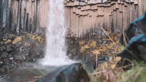 Base-of-Svartifoss-Waterfall,-Iceland