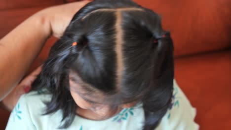 cute easy hairstyle for little girls - braided hair with hair accessories