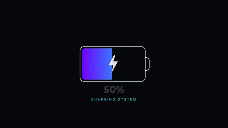 Animazione dell'indicatore di progresso della ricarica digitale della batteria.