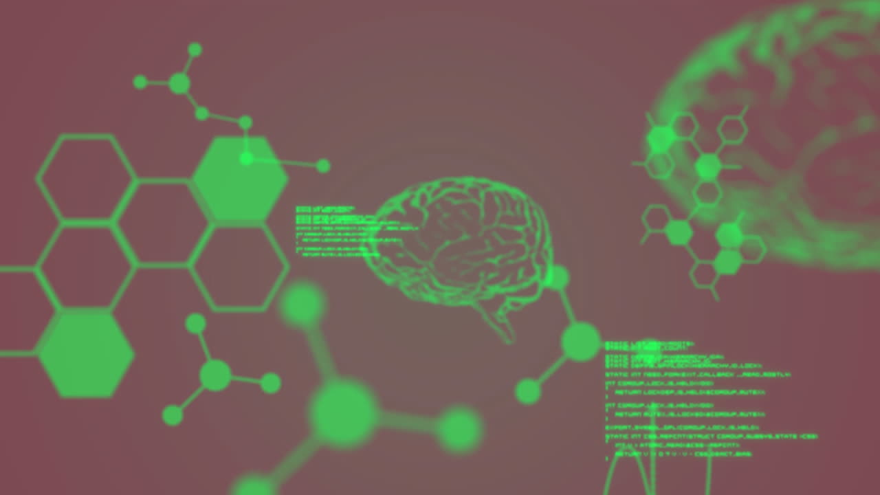 animación del procesamiento de datos médicos contra un fondo gris.