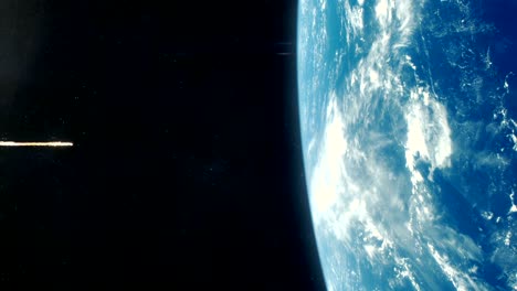 impacto de un asteroide en el planeta tierra - azul