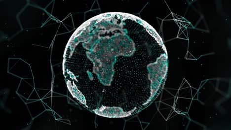 digital globe sphere space abstract geometric plexus loop animation background alpha channel moving