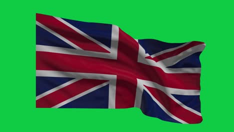 United Kingdom (British) Flag Waving Animated (4K) Green Screen