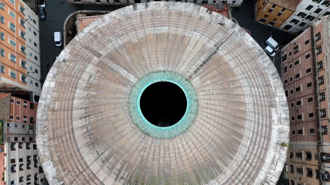 Aerial View of the Pantheon in Rome, Italy