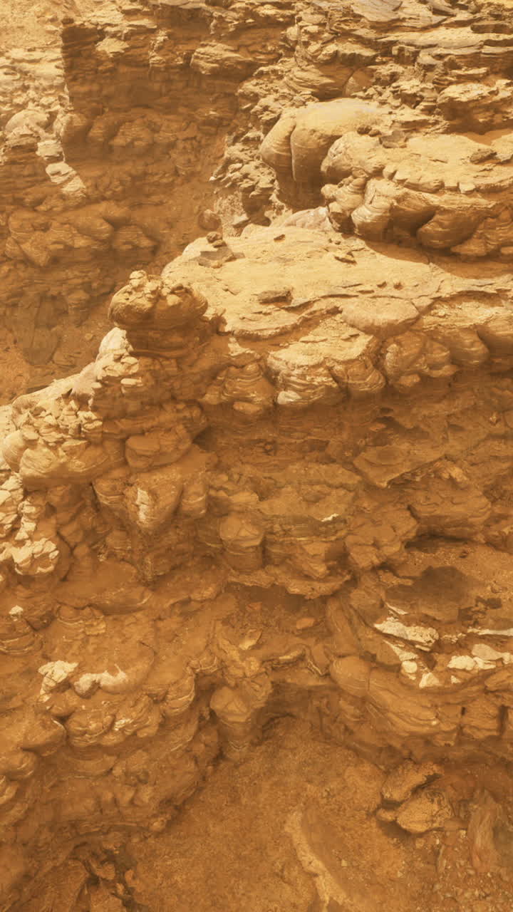 Unique geological formations highlighting textures and layers in arid landscape