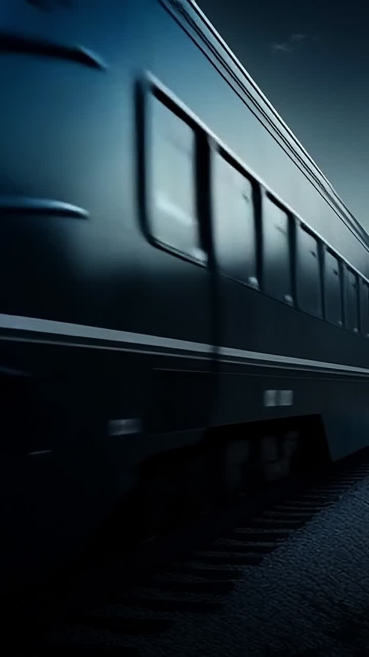 Ghost train in foggy landscape