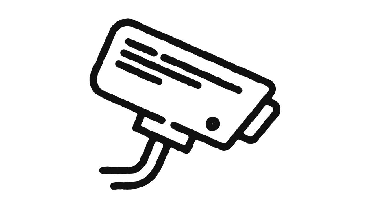 보안 카메라 아이콘 애니메이션 영상 및 알파 채널