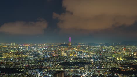 seoul city, skyline in night ; south korea