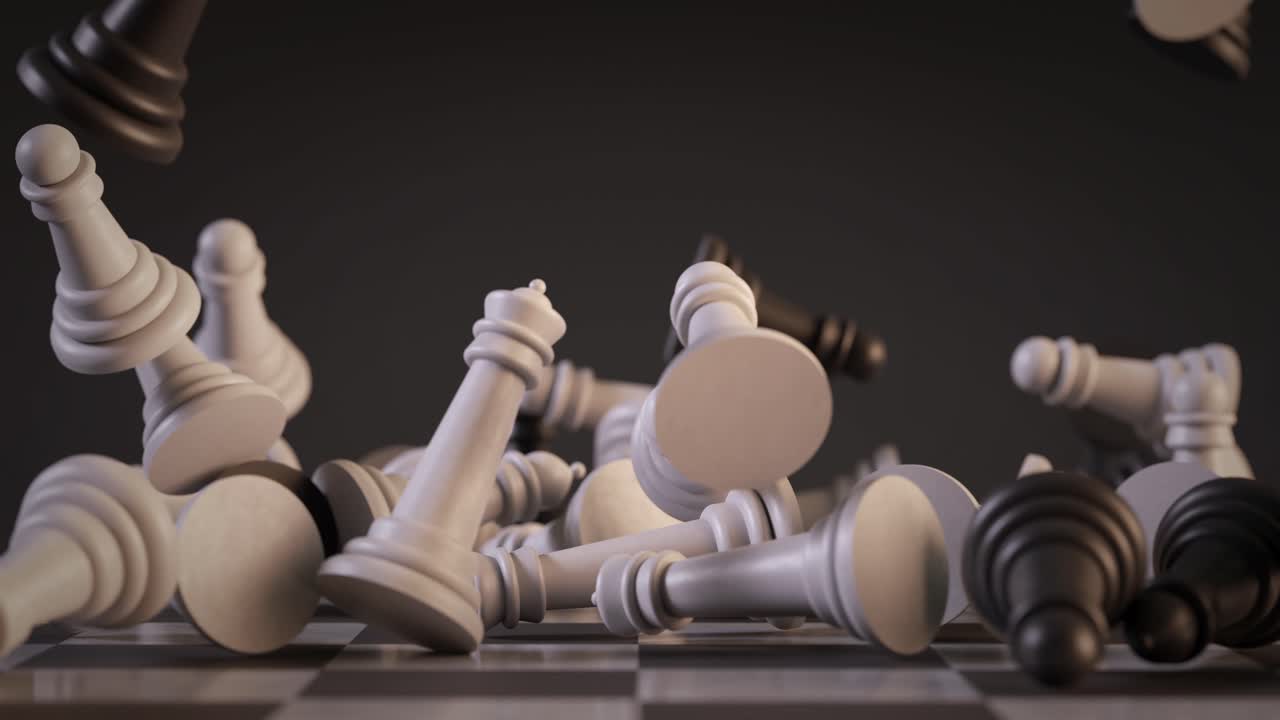 체스 조각이 떨어지는 것