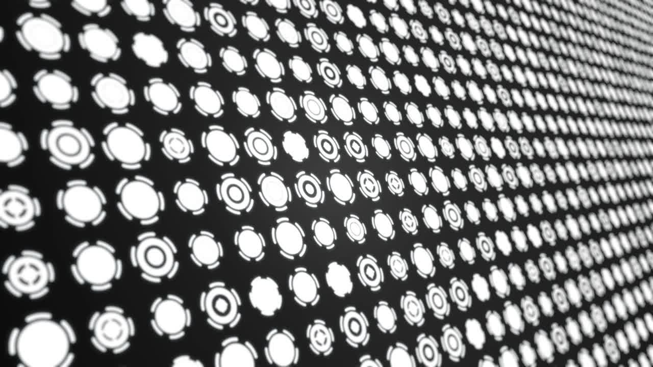 círculos blancos giratorios elementos de interfaz fondo animado de cerca