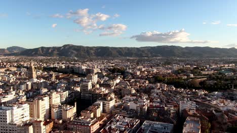 aerial view of murcia city and segura river in spain