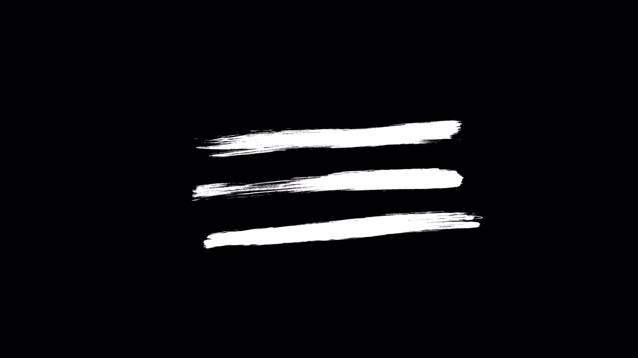 Animated White Brush Strokes on Black Background