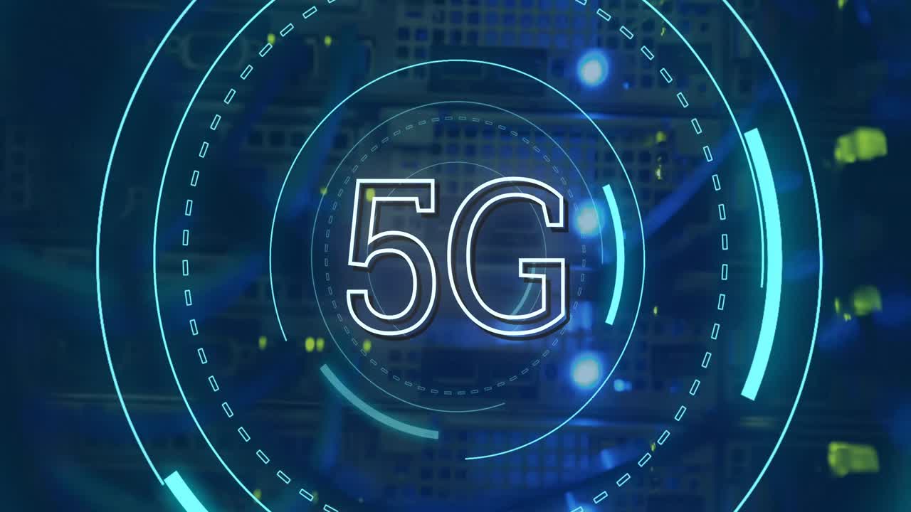 5g scritto nel mezzo di un cerchio futuristico 4k