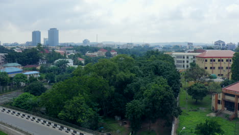 abuja, nigeria suburbio wuse zona 7, ascendente revelación aérea