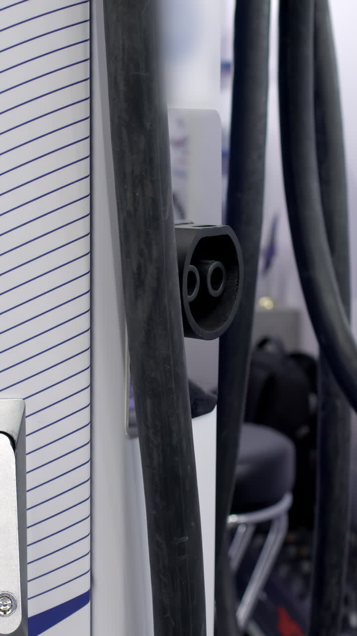 Electric Vehicle Charging Station Close-up