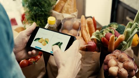 compras en el supermercado en línea en el teléfono móvil