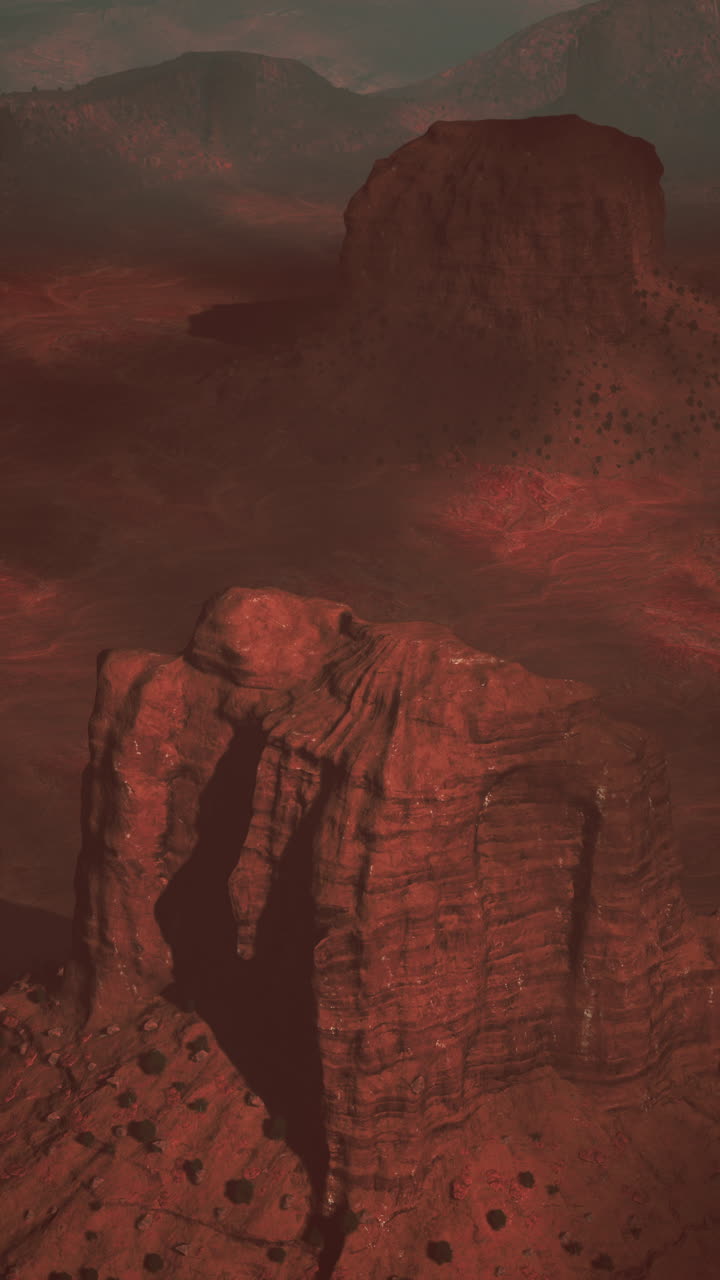 el atardecer sobre el escarpado cañón del desierto