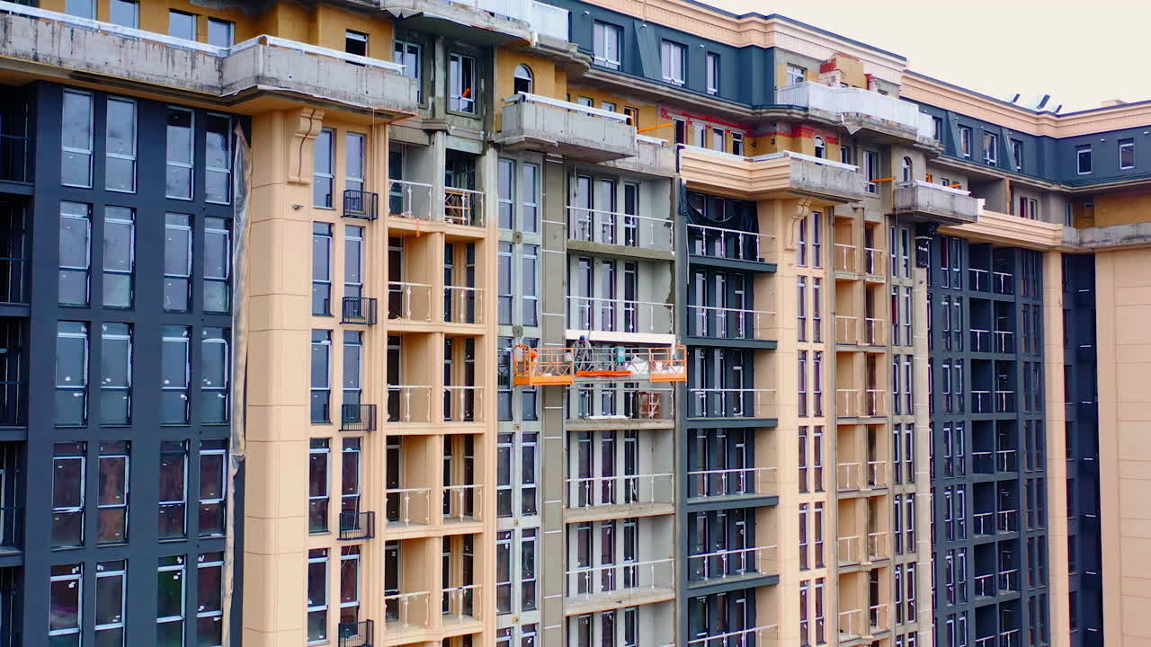 Luxury modern apartment buildings. Aerial view of modern apartment building