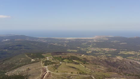 Typical-northwestern-spain-nature,-wide-aerial-view