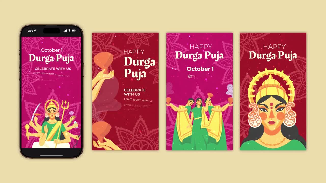 Divine Durga Puja Instagram Story Animations