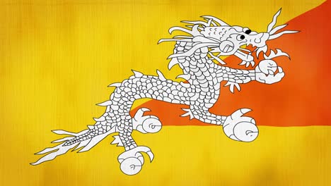 loop, real looking fabric texture and wavy bhutan flag animation