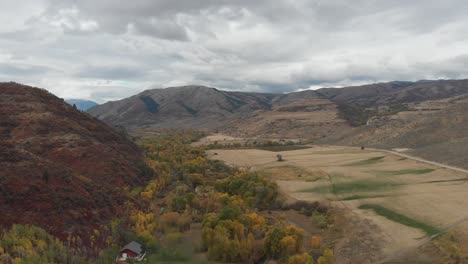 drone footage of fall colors in the mountains