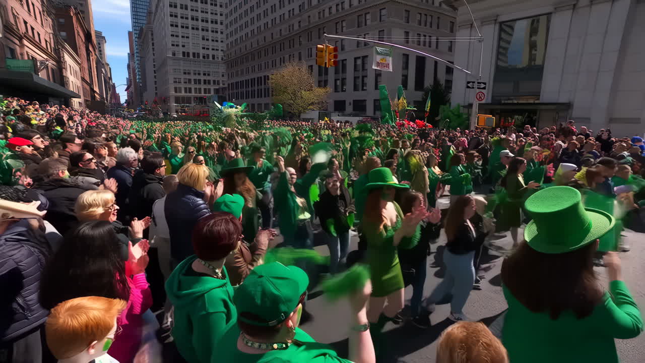 St. Patrick's Day Parade in a City