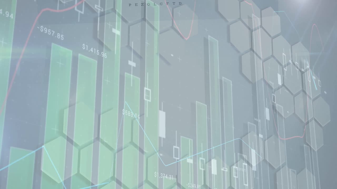 파란색 배경에 있는 데이터 처리의 애니메이션