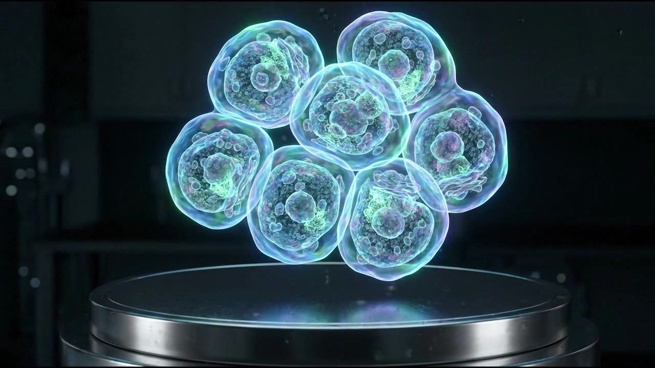 Glowing blue 3D human brain render displaying active neural thoughts