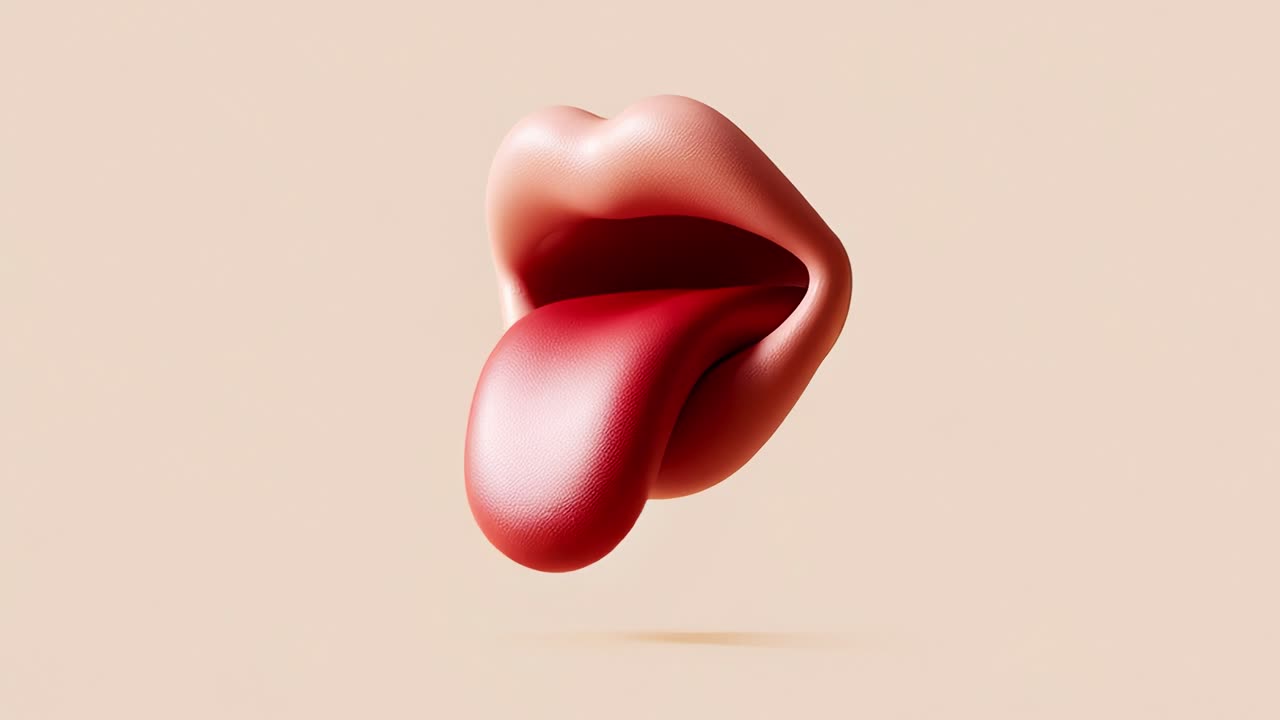 An Artistic Representation of a Mouth with an Outstretched Tongue Highlighting the Intricate Details and Textures of Lips and Tongue in a Minimalistic Aesthetic
