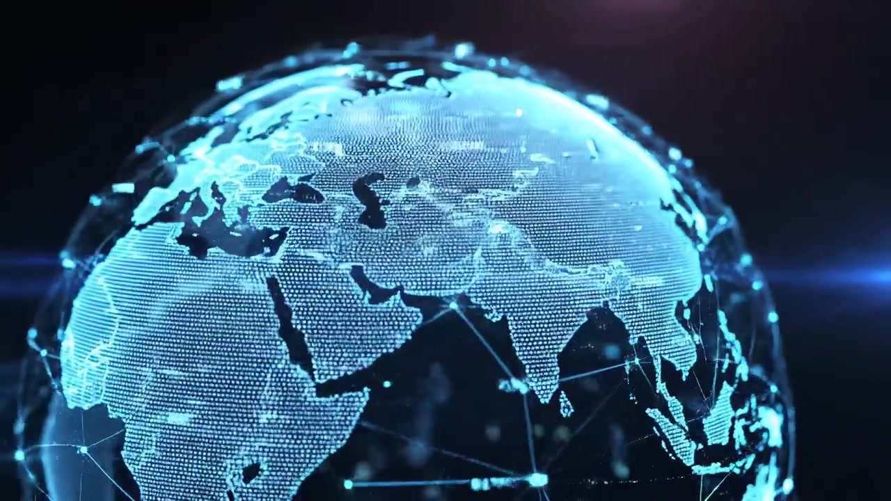 Digital Earth Globe with Global Network Connections