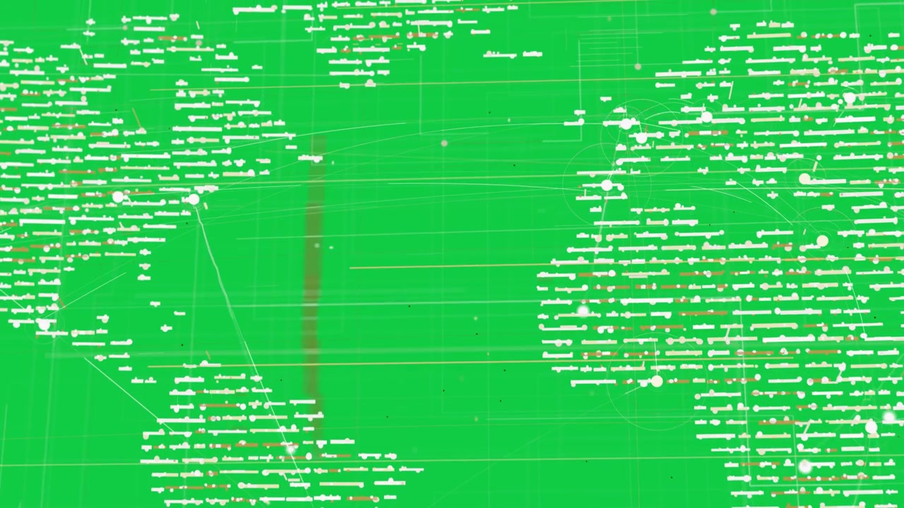 Playback starting, grid panning right on transparent field, revealing nodes and showing signal flow