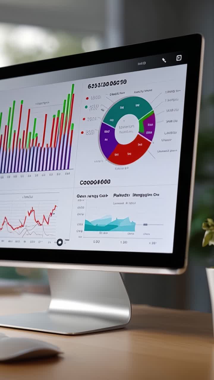 Omfattende dataanalyse vist på en moderne dataskjerm med interaktive grafer, diagrammer og ytelsesmålinger for effektiv visualisering.