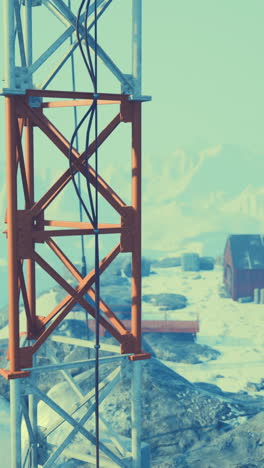 torre de radio en una ubicación ártica remota
