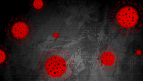 abstract grunge video animation with covid-19 coronavirus bacteria cells