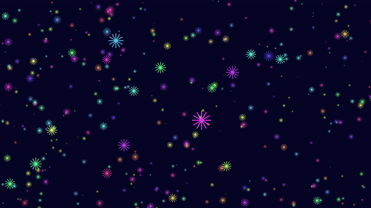 A serene black background hosts a scattering of vibrant stars, creating a dreamy, celestial atmosphere akin to a starry night sky