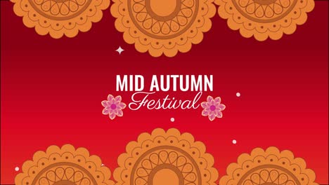 animación de letras del festival de mediados de otoño con adornos de encajes