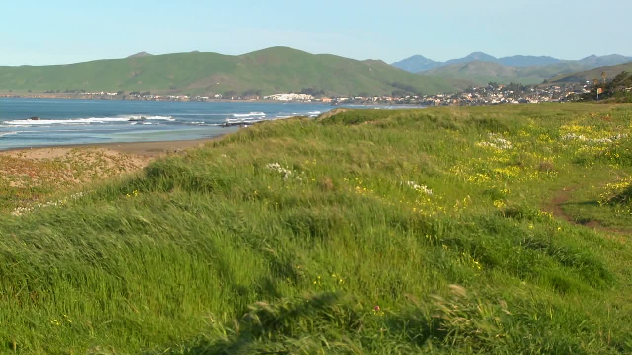 широкий снимок побережья центральной калифорнии в районе залива морро