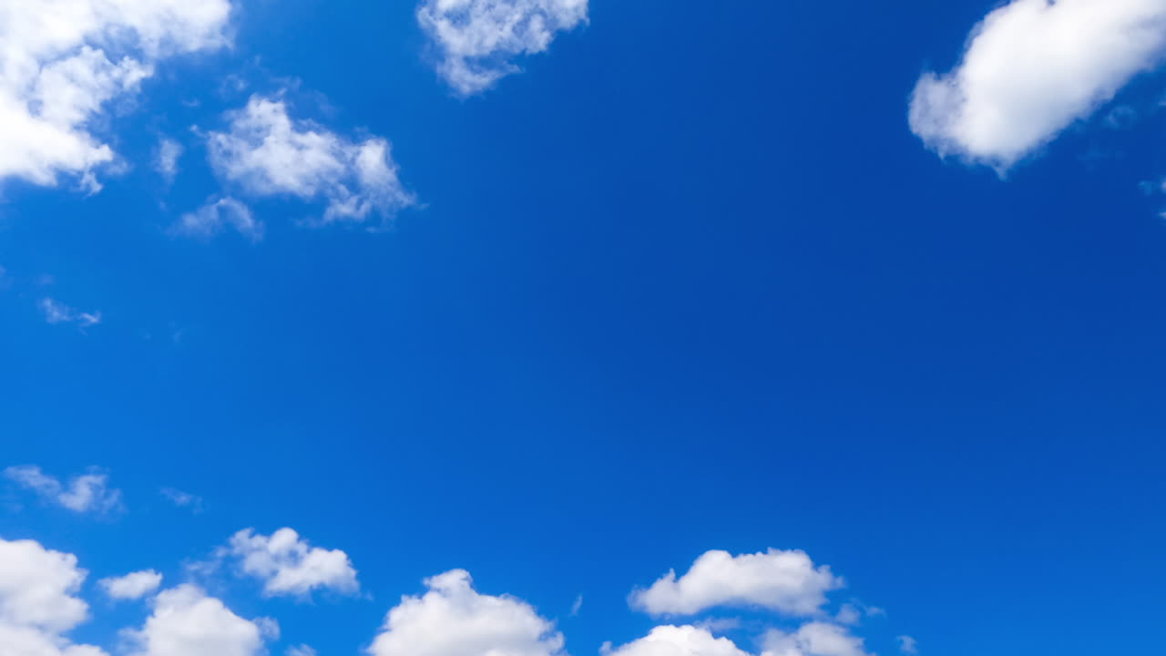 Clouds moving timelapse. Clouds drift across a bright blue sky in a smooth timelapse, capturing the dynamic nature of the weather