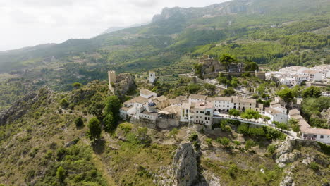 aerial view of a picturesque mountain village in spain