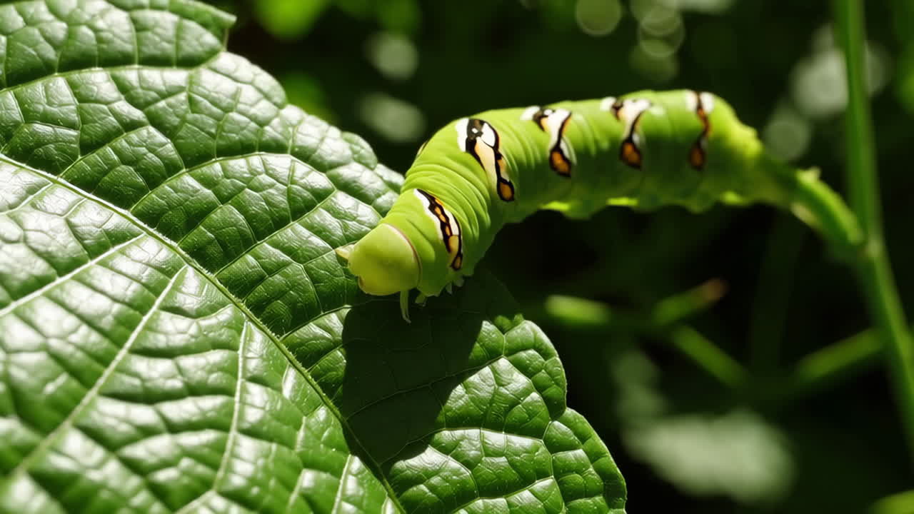 oruga verde en una hoja
