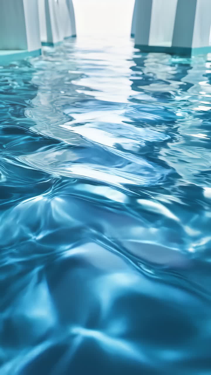 Primo piano di increspature e riflessi nell'acqua blu