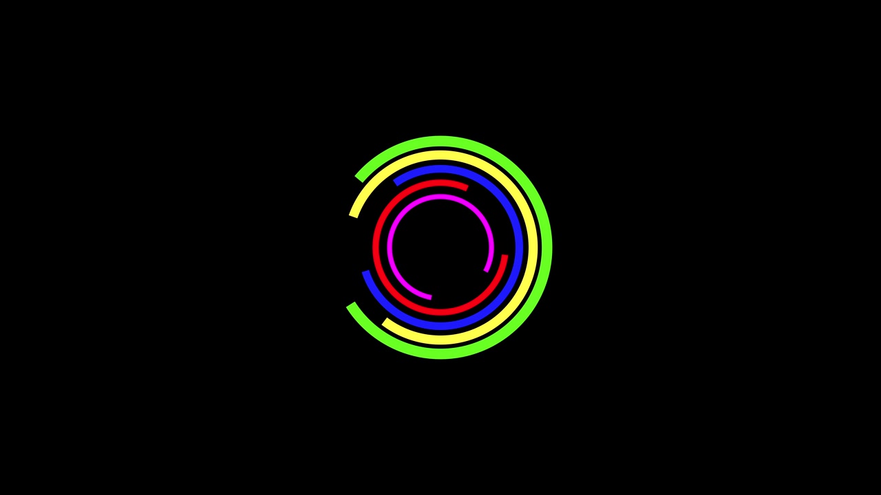 Loading circle bar on black screen. Color design. 4K video
