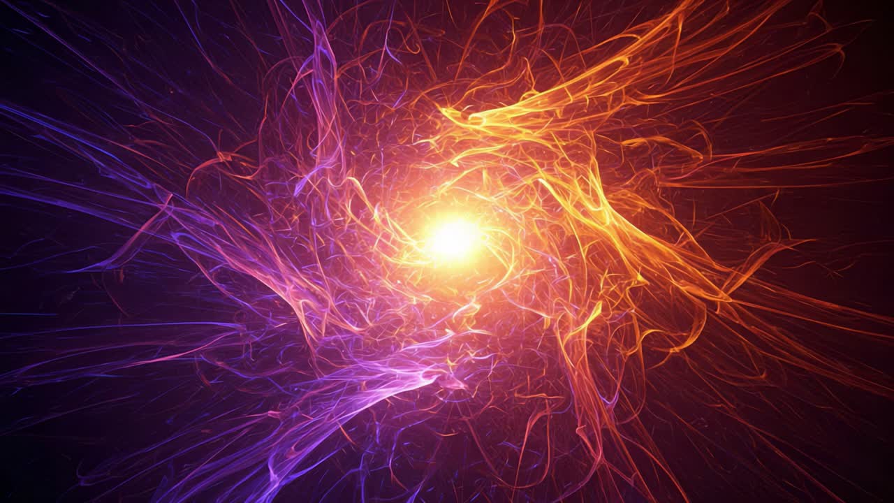 Dynamic Energy Patterns Emanating from a Central Light Source, Creating a Stunning Visual Display of Vibrant Colors and Fluid Motion in Abstract Space